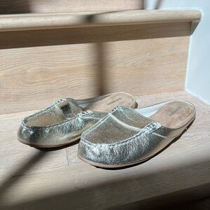 Old Navy Gold Backless Loafers Women’s Size 7.5